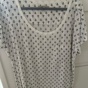 GAP White Anchor Print Short Sleeve Tee